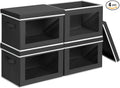 Homsorout Foldable Storage Box with Lid - Closet Storage Organizer with Window, Storage Bins with Lids for Clothes, Fabric St