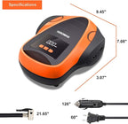 TEROMAS Tire Inflator Portable Air Compressor, Air Pump DC/AC for Car Tires 12V DC and Other Inflatables at Home 110V AC, Digital Electric Tire Pump with Pressure Gauge(Orange)
