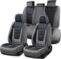 Coverado Car Seat Covers Full Set, Nappa Leather Seat Covers for Cars, Car Seat Protector Car Seat Cushion, Front and Back Se