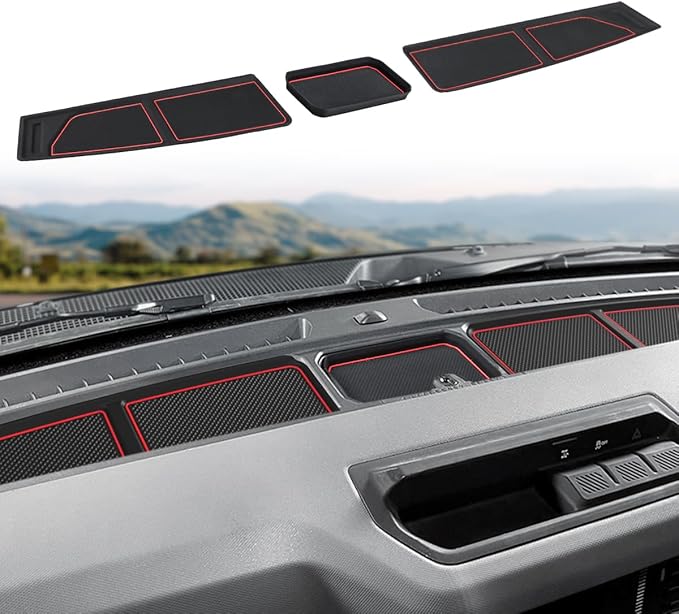 Auovo Dash Cover Tray Compatible with Ford Bronco Accessories 2021 2022 2023 2024 2025 2026 Bronco Silicone Dashboard Mat fit