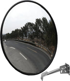 Wall Mounted Convex Mirror Wide Angle - Safety Blind Spot Mirror for Garage Driveway Warehouse Parking Lot, Traffic Security Surveillance, 360° Visibility (18" Black 1 Pack)