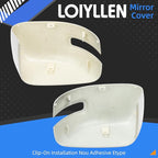 Driver & Passenger Side Mirror Cover Replacement for Jeep Renegade 2015 2016 2017 2018 2019 - Left & Right Side Mirror Covers, Rear View Mirror Cap Accessories Silver, With Lamp