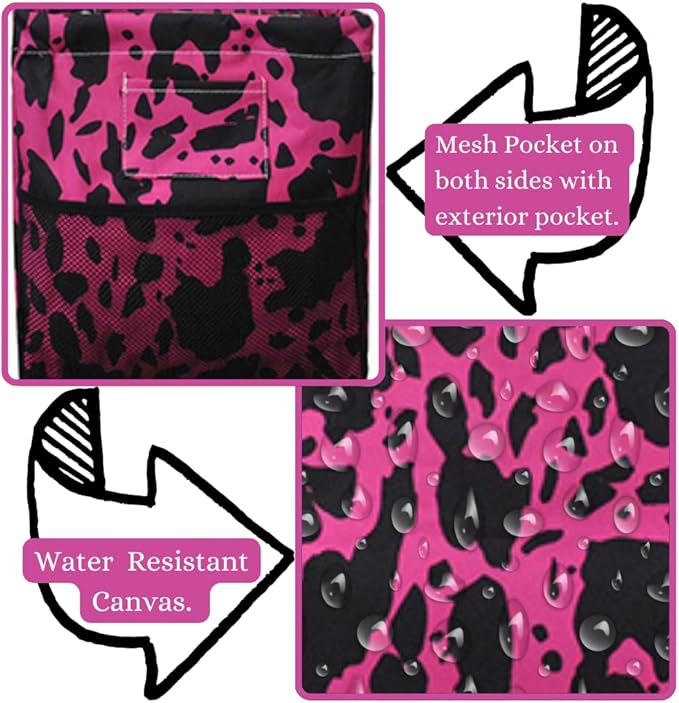 NGIL Extra Large Utility Tote Reusable Grocery Bag Oversized Collapsible for Groceries, Storage, Picnic, Beach (Cow Hot Pink- Hot Pink)