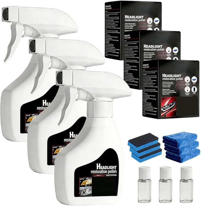 Headlight Restoration Kit, 2026 New Headlight Cleaning and Polishing Spray, Multifunctional Headlight Oxidation Remover Spray