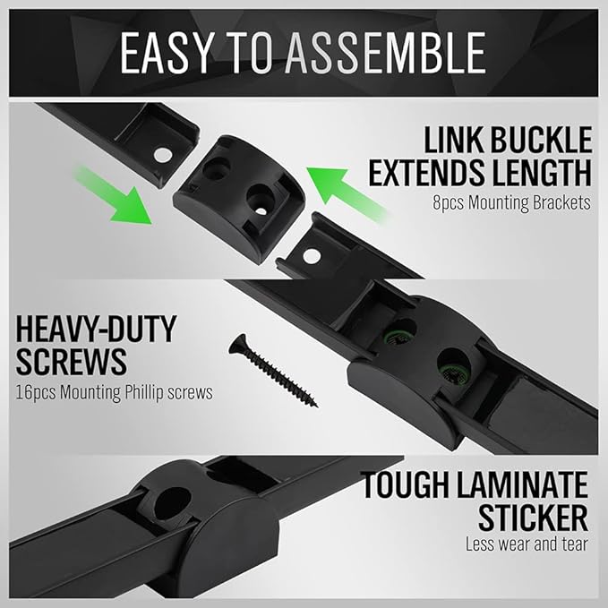 SWANLAKE GARDEN TOOLS 4-Piece 12" Magnetic Tool Holder Storage Organizer, Wall Mount Rack Garage Organization, Magnetic Strip