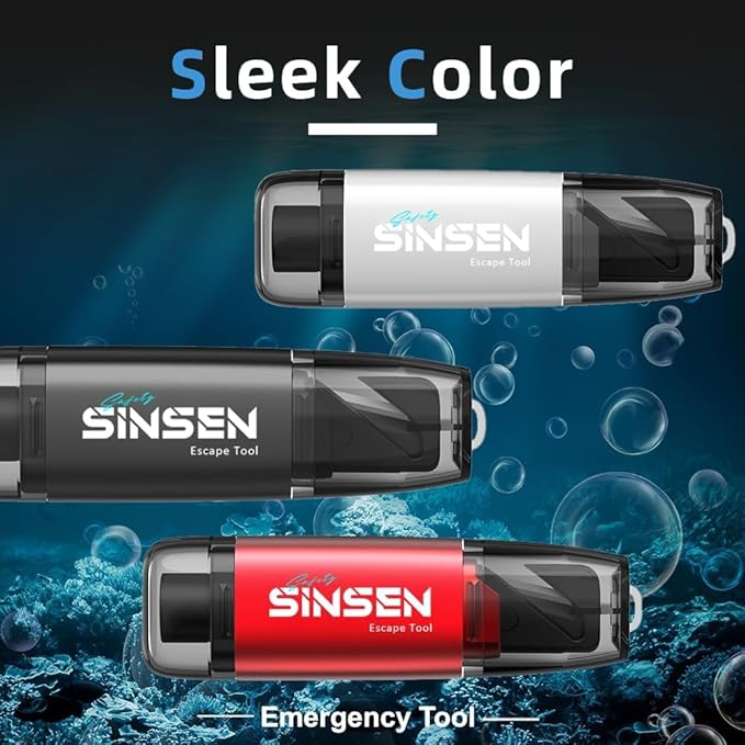 SINSEN Window Breaker Seatbelt Cutter, Life Hammer Car Escape Tool, Portabal Car Emergency Safety Kit, 2 Pack(Red+White)