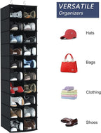 coastal rose Hanging Shoe Organizer for Closet, 20 Sections Hanging Closet Organizers and Storage Shelves, Space Saving Hangi