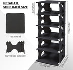 6-Tier Thickened Shoe Rack, Stackable Storage Organizer for Bedroom Entry, Adjustable Rack, Shoe Slots Shelf, Easy Tower Rack