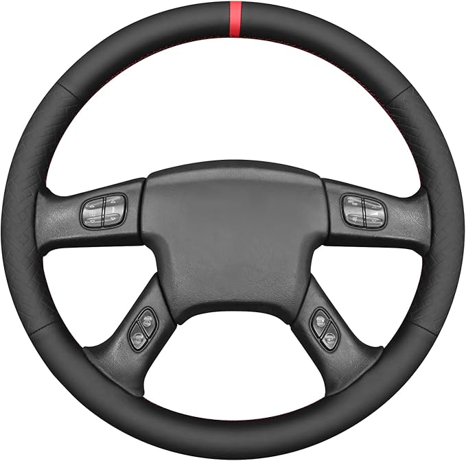 MEWANT Steering Wheel Cover for Chevy Silverado 1500/2500 / 3500 2003-2006 / Silverado 1500 2500HD 3500 Classic/Trailblazer Hand-Stitched Microfiber Leather Steering Wheel Wrap