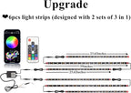 Car Underglow Kit, 12V 6 pcs RGB Led Lights Strip Neon Ambient Sets with Turn Signal for Cars, SUV, Truck Exterior Chassis Colorful Glow Accessories Controlled by APP, Sync to Music