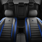 CAR PASS Nappa Leather Car Seat Covers Front Seats, Luxury Seat Protector for Cars, Waterproof Anti-Slip Seat Cushion Airbag 