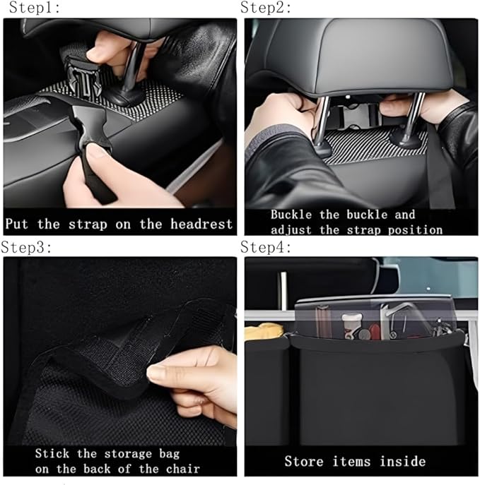 Car Trunk Organizer, Detachable Car Backseat Hanging Organizer with 7 Large Storage Pockets, Collapsible Back Seat Organizer