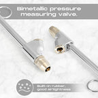 Tallew 10 Pack Tire Pressure Gauge Silver Heavy Duty Air Pressure Tire Gauge Dual Head Semi Truck Tire Pressure Gauge Range 10-150 Psi, Extended Tube Tire Gauge Suitable for Semi Truck, and Bus