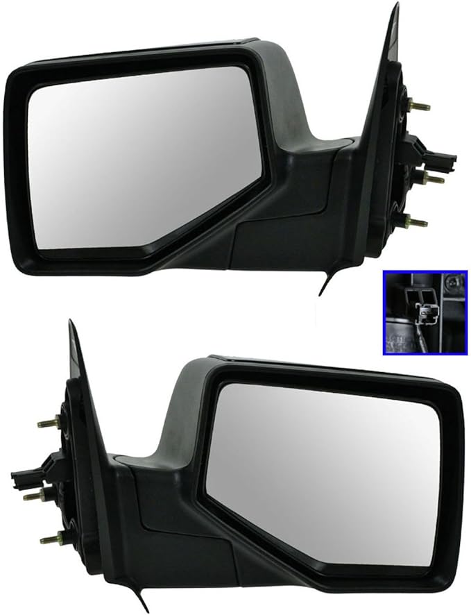 TRQ 2 Piece Driver and Passenger Side Mirror Assembly Set Electric Adjustment Non-Heated No Memory Black Compatible with 2006