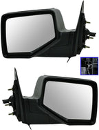 TRQ 2 Piece Driver and Passenger Side Mirror Assembly Set Electric Adjustment Non-Heated No Memory Black Compatible with 2006