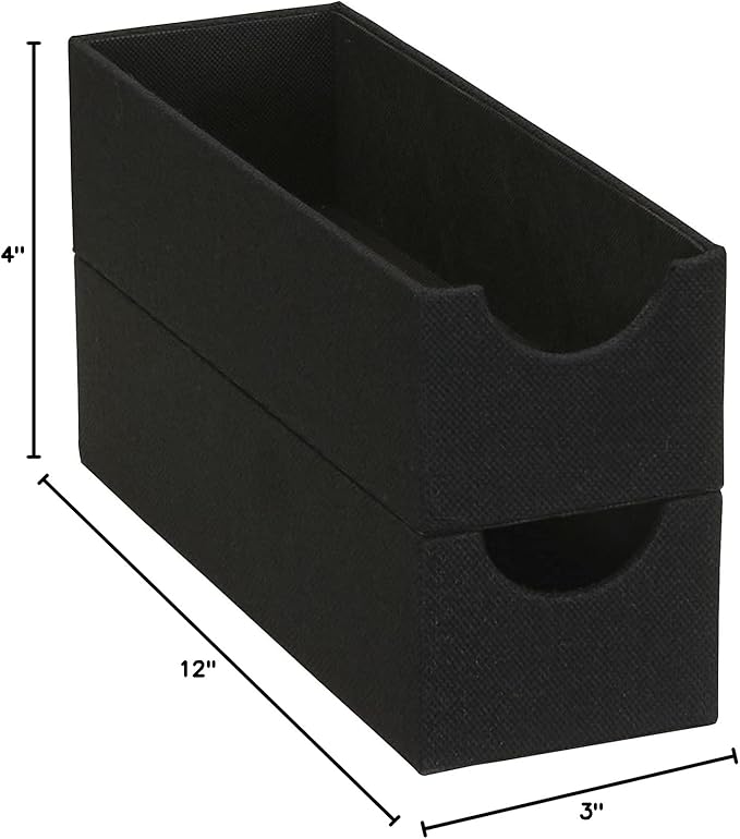 Household Essentials 2-Pack of Drawer Organizers, Sturdy Chipboard with Soft Polyester Cover, Handy and Fashionable Organizat
