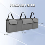 Car Trunk Organizer, Waterproof Backseat Hanging Large Storage with Adjustable Straps, Collapsible Cargo Bag with 4 Pockets,