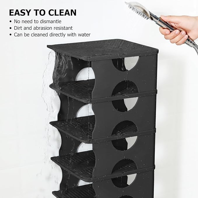 6-Tier Thickened Shoe Rack, Stackable Storage Organizer for Bedroom Entry, Adjustable Rack, Shoe Slots Shelf, Easy Tower Rack