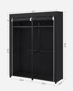 SONGMICS Closet Wardrobe, Portable Closet for Bedroom, Clothes Rail with Non-Woven Fabric Cover, Clothes Storage Organizer, 5