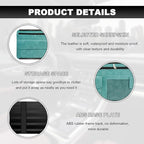 Car Sun Visor Organizer, Leather Sun Visor Pocket Organizer Case with Multi-Pocket Net Zipper, Suede Note Holder Car Visor Storage Pouch for Card Pen Sunglasses Document (Blue)