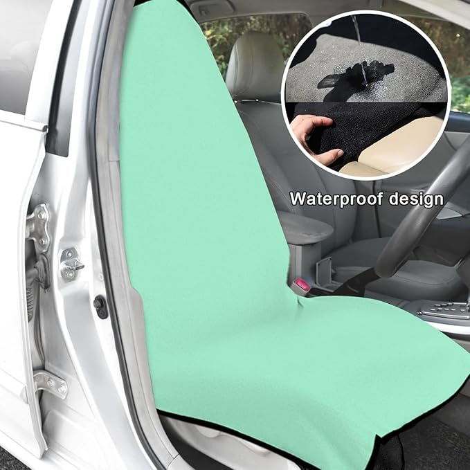 Car Towel Seat Cover, Waterproof Sweating Non-Slip Premium Soft Towel Carseat Protector, Universal Machine Washable Car Truck