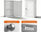 VINGLI Bathroom Wall Cabinet, White Medicine Cabinet with Single Door, Small Over Toilet Storage Organizer with Adjustable Sh