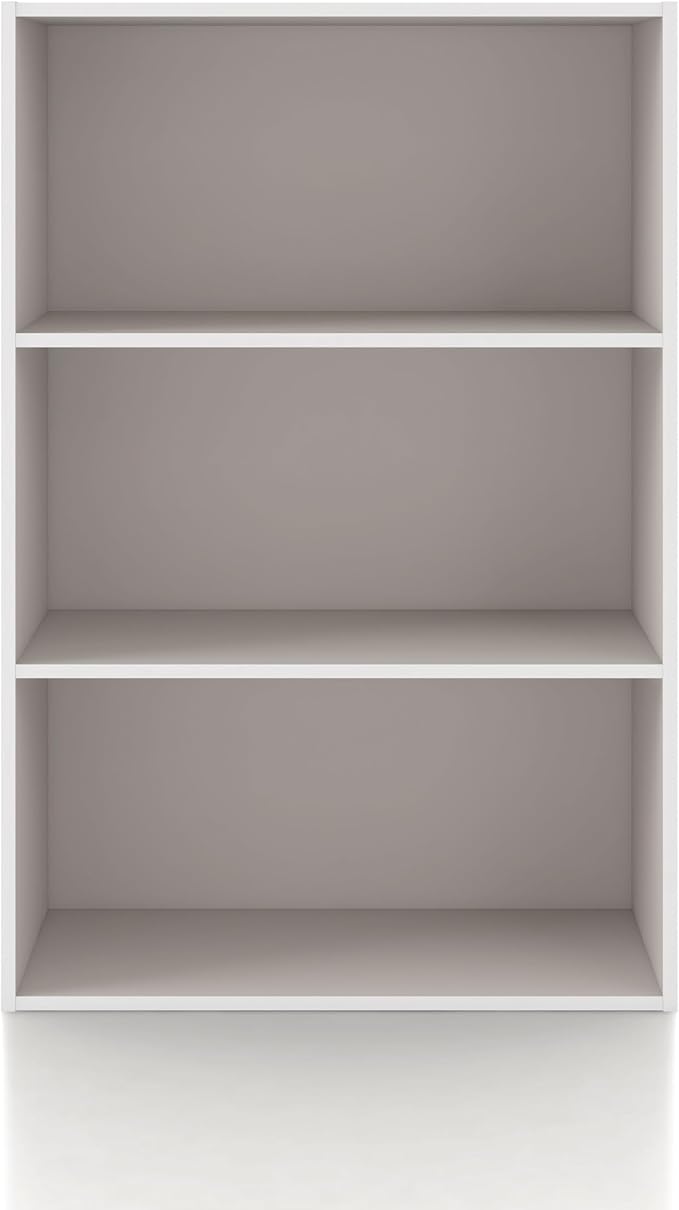 Homes: Inside + Out Apexa 3-Tier Cube Storage Organizer Shelves, Stackable Wood Bookcase Fits Cubby Bins for Organization, Do