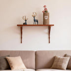 Solid Wood Wall Shelf 3-Tier,Solid Wood Floating Shelves,Vintage Wall Shelf Home Decor. 23.8" Long Floating Shelf for Living 
