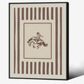 Vintage Western Black Framed Wall Art Striped Rodeo Decor Southwest Cowboy Poster Canvas Prints Retro Stamp Mid West Mid Cent