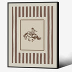Vintage Western Black Framed Wall Art Striped Rodeo Decor Southwest Cowboy Poster Canvas Prints Retro Stamp Mid West Mid Cent
