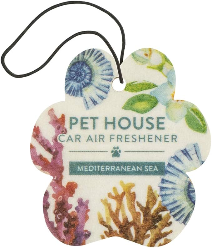 One Fur All Pet House Car Air Freshener - Mediterranean Sea Pack of 4 - Non-toxic Car Air Freshener - Pet-Friendly Air Freshe