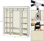 69" Portable Closet Storage Organizer Wardrobe Clothes Rack,Covered Garment Rack,Steel Tube Clothes Storage Organizer,Freesta