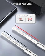 GODESON Heavy Duty Tire Pressure Gauge- 10-150PSI, Accurate Truck Air Gauge for Car, Semi, Motorcycle，Portable Tire Pressure Checker with Zinc Alloy Head & Stainless Steel Body Easy to Use(Pack of 2)