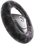 Fuzzy Fluffy Fur Wool Fuzzy Sheepskin car Steering Wheel Cover for Universal Steering Wheel 14 1/2inch-15 1/2inch Protector A