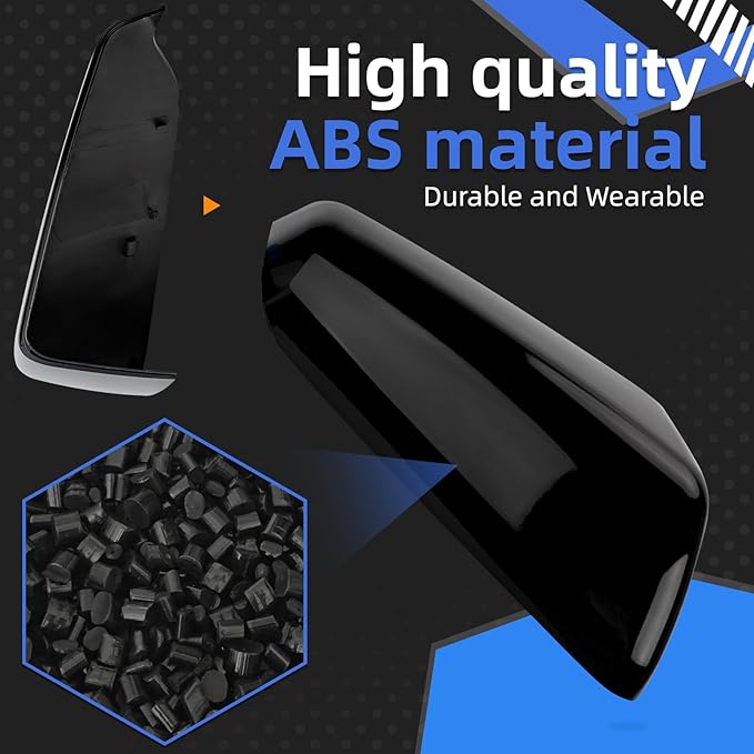 Passenger Side Mirror Cover Replacement for Chevrolet Equinox 2018 2019 2020 2021 2022 2023, for GMC Terrain 2018-2023 - Right Side Mirror Covers, Rear View Mirrors Cap Accessories Black