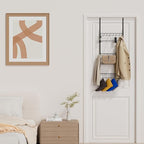 Consumest Over Door Hat Organizer - 3 Tier Wall Mounted Hat Rack with 16 Hooks and 10 Movable Clips, Hanging Baseball Cap Sto
