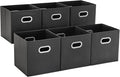 MAX Houser Fabric Storage Bins Cubes Baskets Containers with Dual Plastic Handles for Home Closet Bedroom Drawers Organizers 