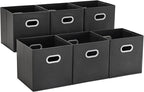 MAX Houser Fabric Storage Bins Cubes Baskets Containers with Dual Plastic Handles for Home Closet Bedroom Drawers Organizers 