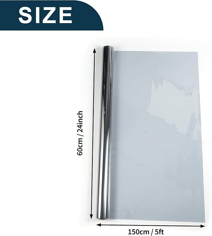 Nano Ceramic Car Window Tint Film VLT 60% IRR 60% UVR 55% Silver Tone 5ft x 24inch Privacy Film 2mil PET 1 Pc