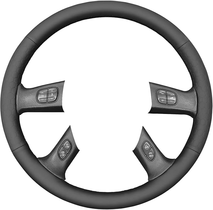 MEWANT Steering Wheel Cover for Chevy Silverado 1500/2500 / 3500 2003-2006 / Silverado 1500 2500HD 3500 Classic/Trailblazer Hand-Stitched Microfiber Leather Steering Wheel Wrap