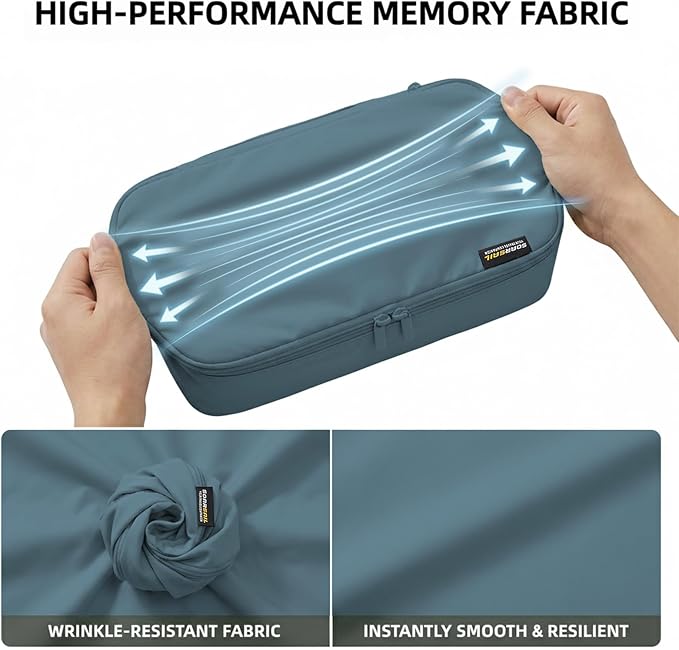 4 Piece Compression Packing Cubes for 3–7 Day Travel, Lightweight Travel Organizers with Breathable Mesh, Double-Zipper Packi