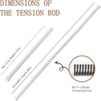 Shower Curtain Rod, 28-43 inch Adjustable Spring Tension Curtain Rod, Anti-Slip Spring Rod Rod for Bathroom, No Drilling, Nev