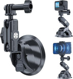 TELESIN Car Mount Suction Cup with Phone Holder, Outside Inside Windshield Window Dashboard Attachment for Go Pro Max Hero 13 12 11 10 9 8 Insta 360 X4 X5 DJI Action 3 4 5 pro 6 Pocket 3 Accessories
