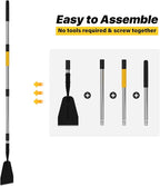 Ice Scraper for Driveway, Saw-Tooth Ice Chopper for Driveway, Heavy Duty Jagged Scraper with 61 Inch Long Handle, All Steel Thick Blade Snow Breaking Ice Remover Tool for Sidewalk, Walkway, Roads