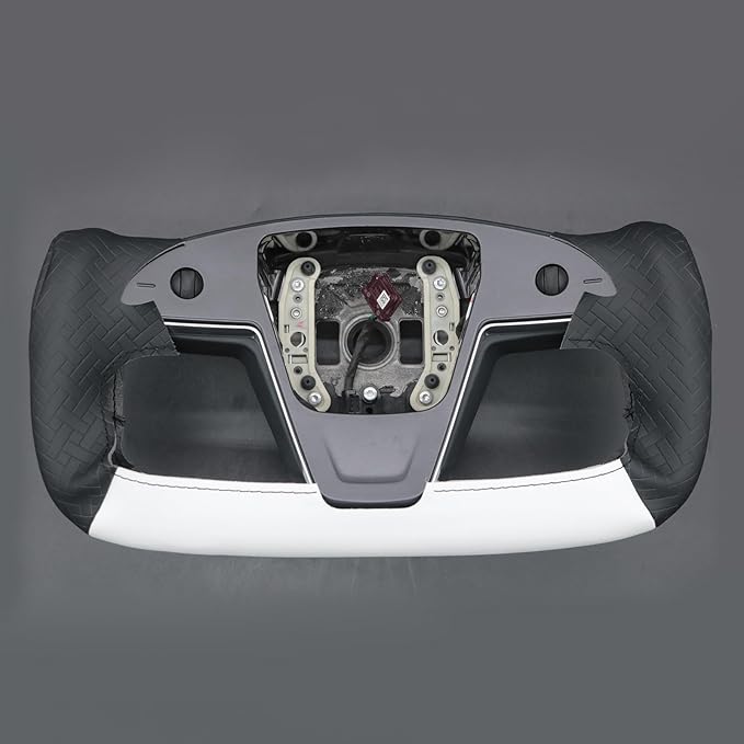 MEWANT Hand Stitched Tesla Model S Yoke Steering Wheel Cover Wrap for Tesla Model S 2021-2023 / Model X 2021-2023 Tesla Yoke Steering Wheel Accessories
