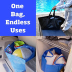 DURASACK Haul-It-All Extra-Large Reusable Shopping Bag – Heavy Duty Open-Top Tote with Handles, 18-Gallon Capacity, Blue, Pack of 2
