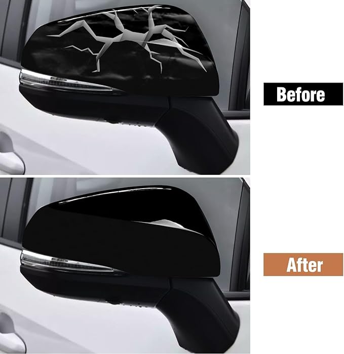 Moonlinks Compatible with Toyota RAV4 2019 2020 2021 2022 2023 2024 Right Side Mirror Cover Replacement, Glossy Black Right Passenger Side Door Rearview Mirror CapTrim for RAV4 RH