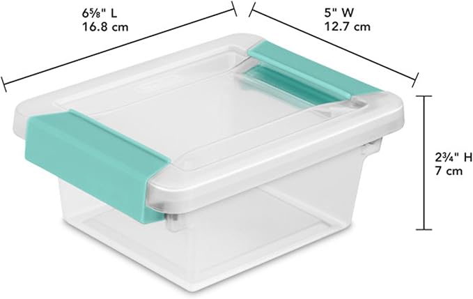 Sterilite 24-Pack Clip Box, Stackable Clear Plastic Bins with Latching Lids, Mini - Writing, Arts or Crafts Supplies Storage 