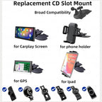Portable Car GPS Mount, 17.2mm Ball Adapter CD Slot for Phone Holder, Magnetic Mount, Compatible with 7-10.26 inch Monitors, Adjustable Telescopic