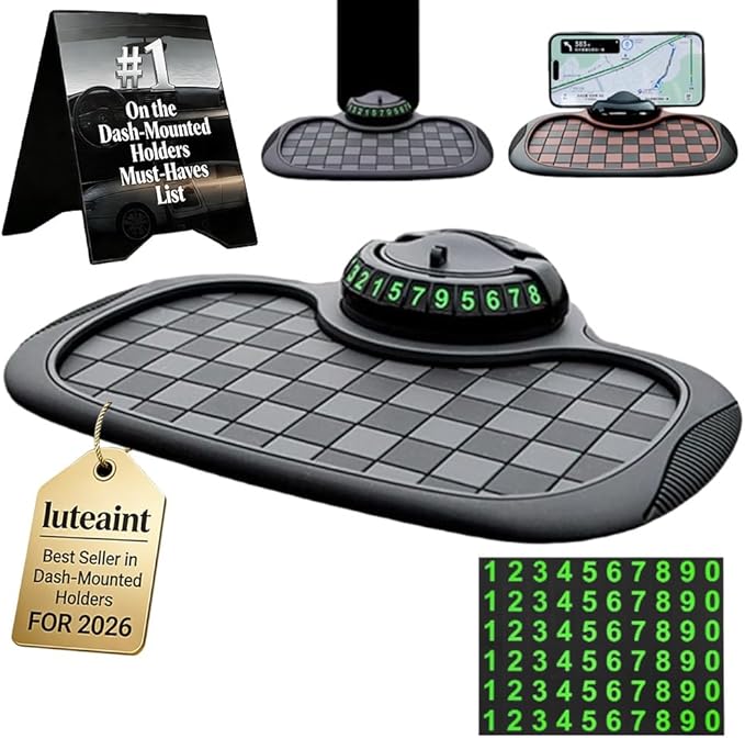 Multifunction Anti Slip Phone Mat for Car Multi Functional Dashboard Antislip Holder 360 Rotating Universal Dash Multifunctio